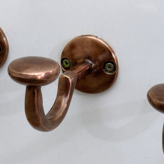 Antique Copper Hooks, Copper Robe Hook, Heavy Duty Single Hook, Wall Mount Robe Hooks