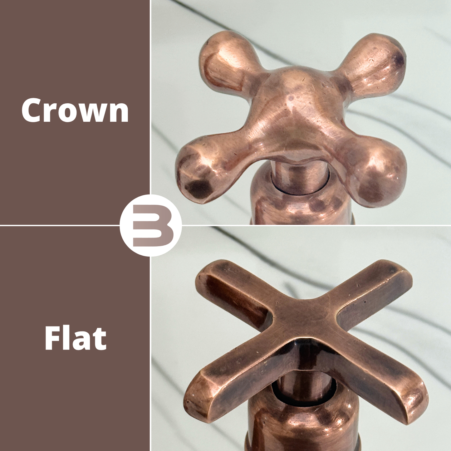 Antique Copper Victorian Bridge Faucet with Sprayer, Cold Water Faucet, Straight Legs and Cross Handles