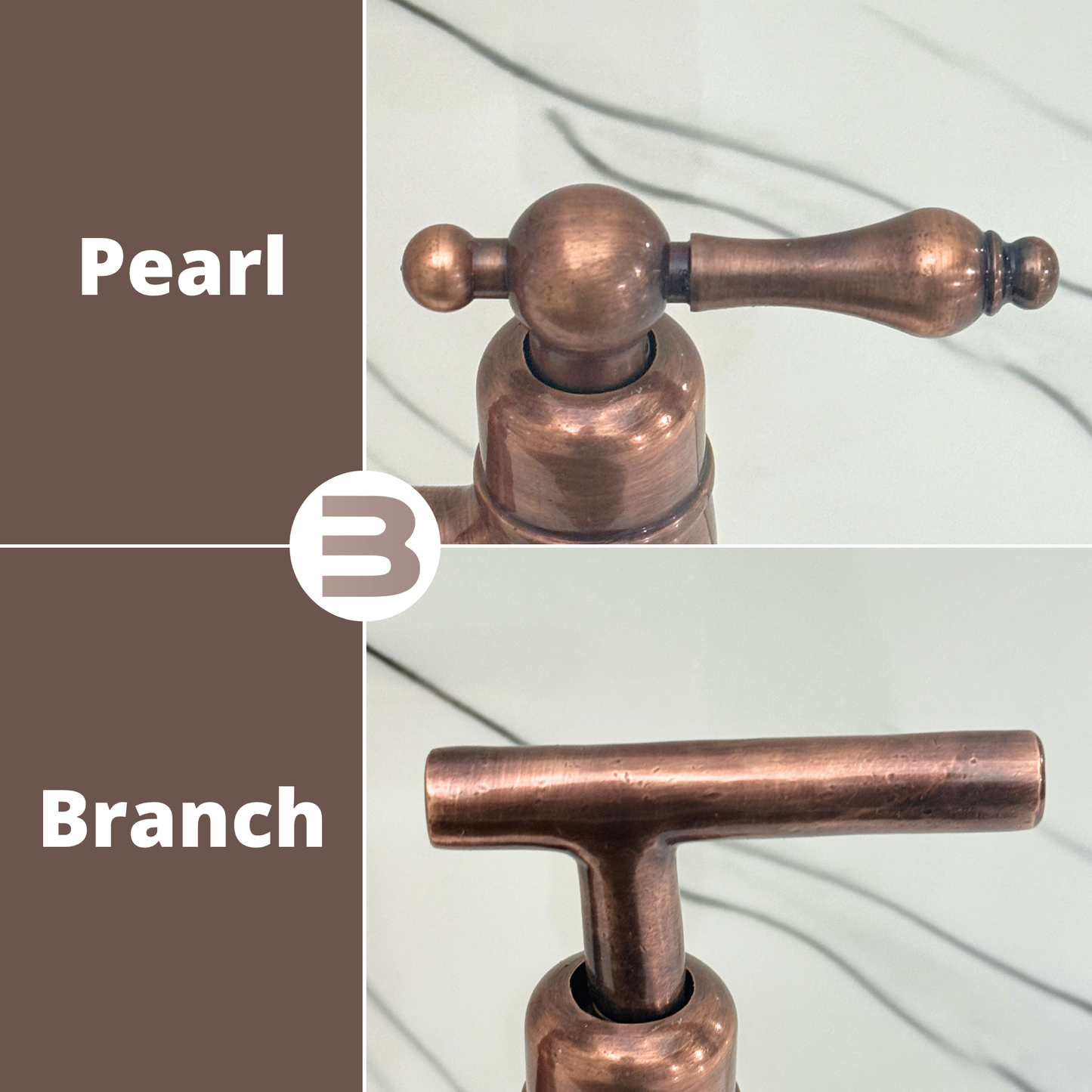 Antique Copper Victorian Bridge Faucet with Sprayer, Cold Water Faucet, Straight Legs and Lever Handles