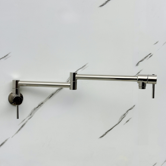 Robinet de remplissage de casserole en nickel poli, robinet à pâtes mural en nickel massif
