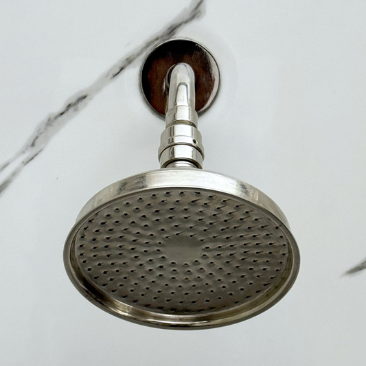 Polished Nickel Rain Shower Head with Short Arm, Adjustable Nickel Shower Head