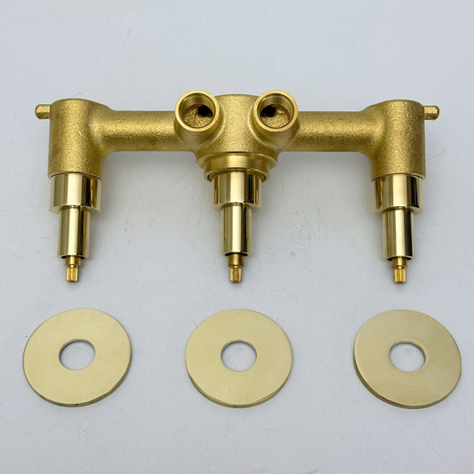 Solid Solid Brass 3 Way Valve, 3 Handles Bathroom Shower Valve