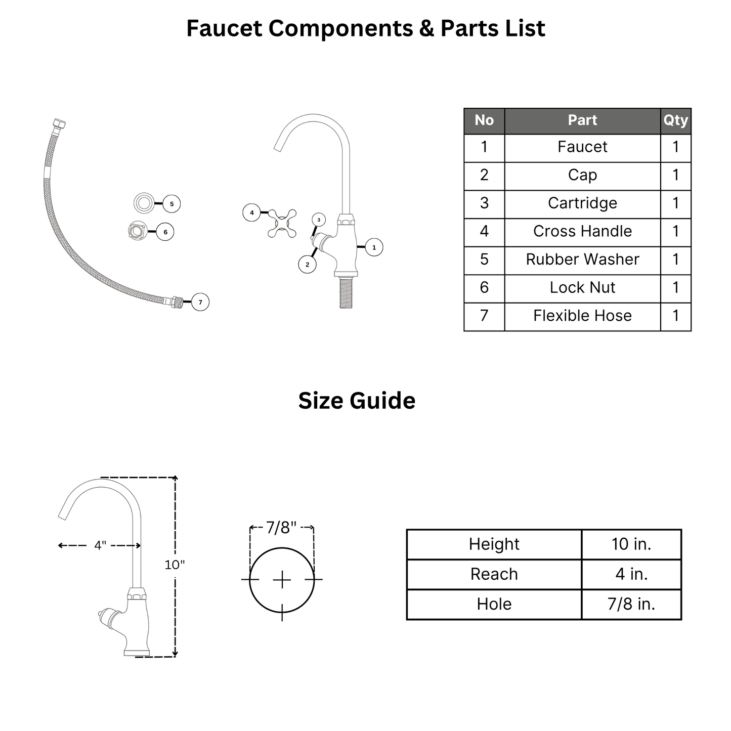 Unlacquered Brass Cold Water Faucet