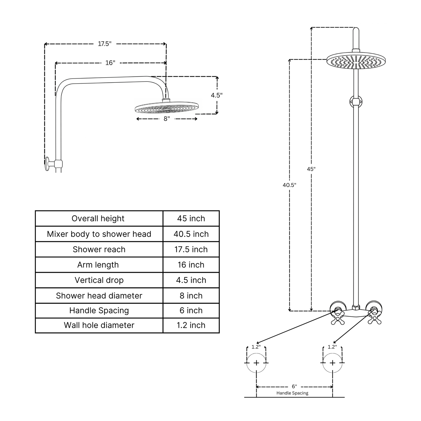 Unlacquered Brass Exposed Shower System