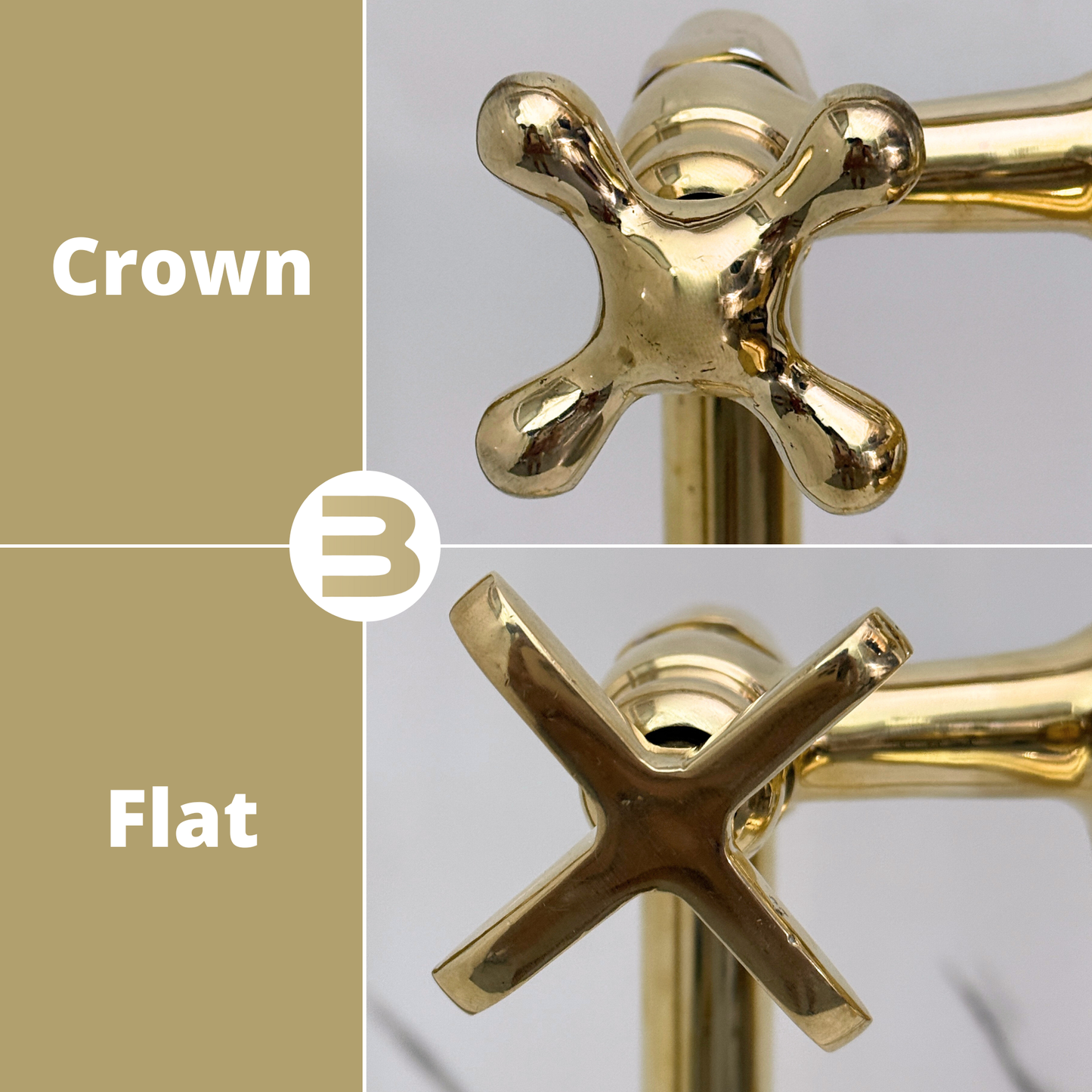 Unlacquered Brass Freestanding Bathtub Faucet, Solid Brass Tub Filler with Handheld Shower Head, Diverter and Cross Handles