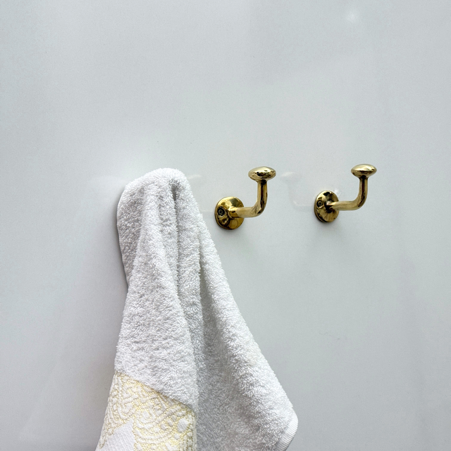 Unlacquered Brass Hooks, Solid Brass Robe Hook, Wall Mount Robe Hooks, Heavy Duty Single Hook
