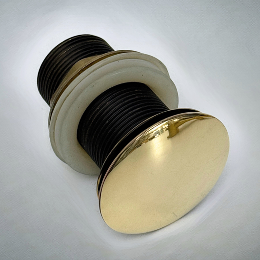 Unlacquered Brass Pop Up Sink Strainer, Brass Push Up Button for Kitchen and Bathroom Sinks