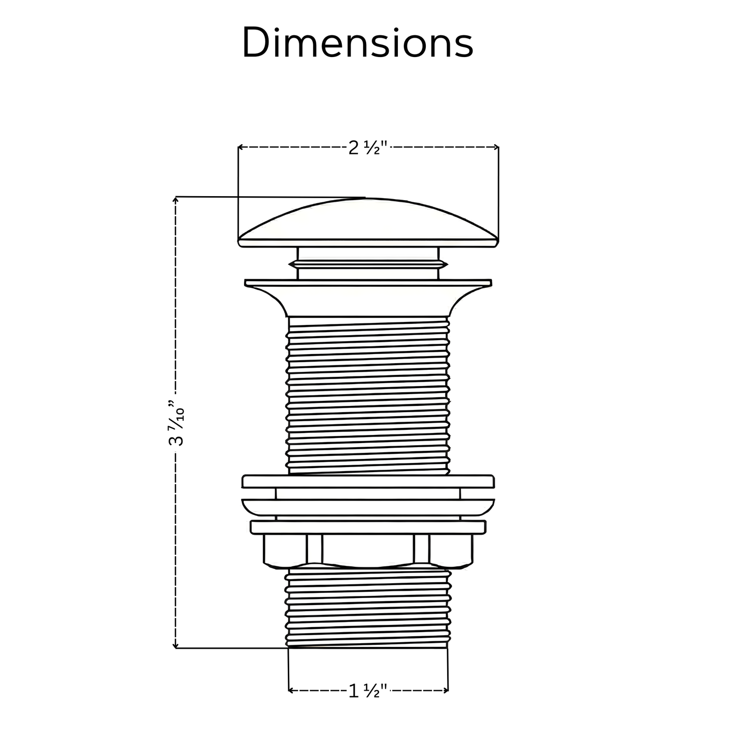 Unlacquered Brass Pop-Up Sink Drain