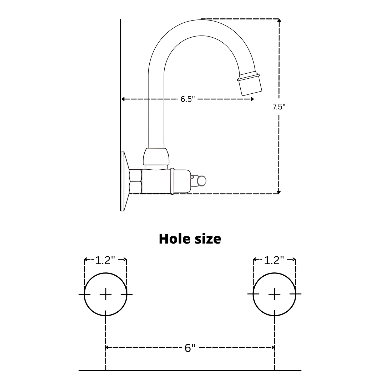 Unlacquered Brass Wall-Mount Bathroom Faucet with Lever handles
