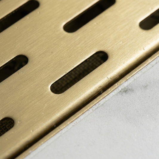 Unlacquered Solid Brass Linear Shower Drain