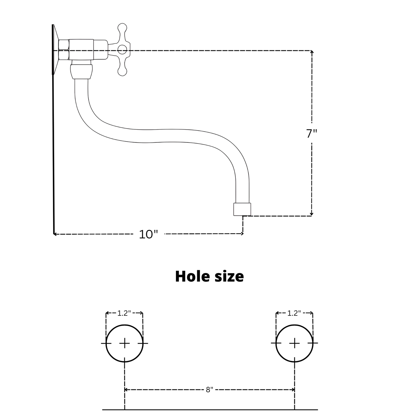 Wall-Mounted Unlacquered Brass Faucet