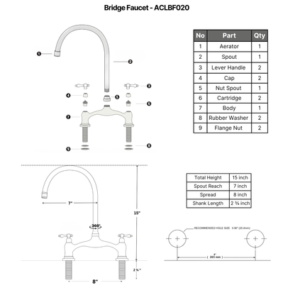 Antique Copper Bridge Faucet with Lever Handles - Cavendish