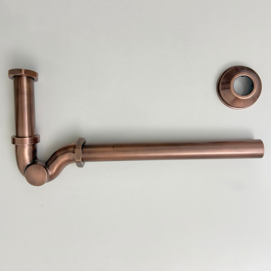 Antique Copper Drain Pipe with P-Trap