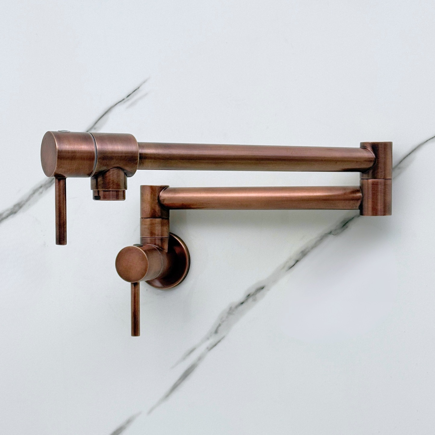 Antique Copper Pot Filler, Solid Copper Wall Mount Kitchen Faucet