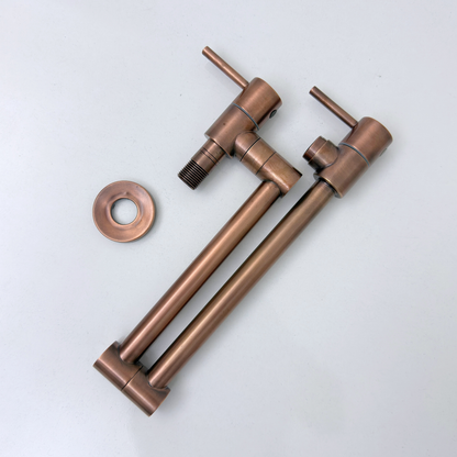 Antique Copper Pot Filler, Solid Copper Wall Mount Kitchen Faucet