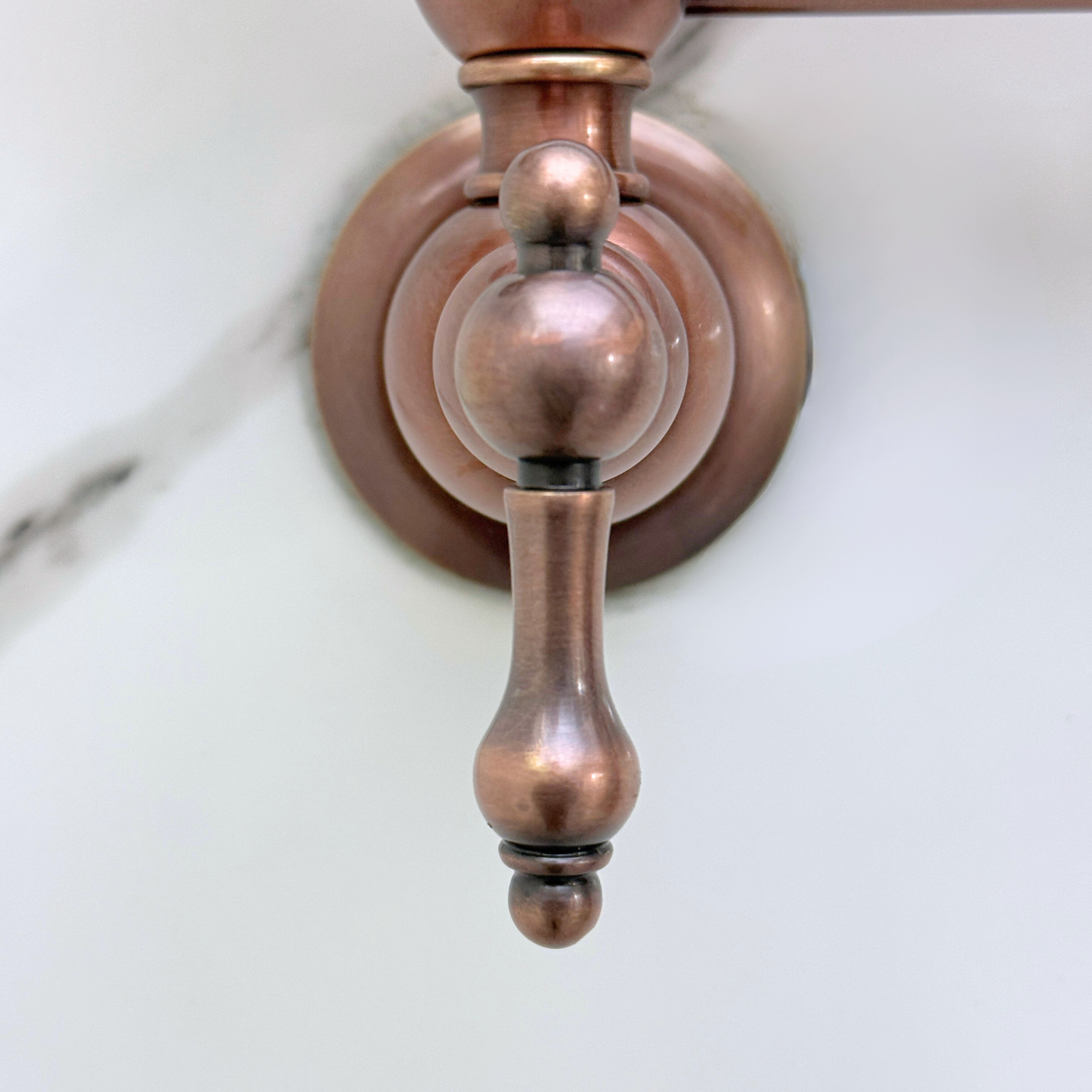 Antique Copper Pot Filler with Lever Handles, Solid Copper Wall Mount Pasta Faucet