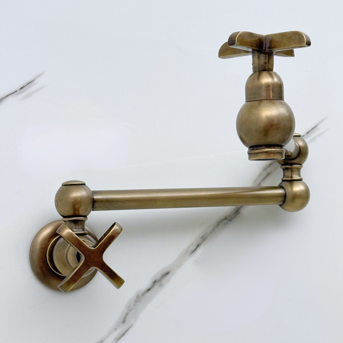 Robinet de remplissage de casserole en nickel poli, robinet à pâtes mural en nickel massif