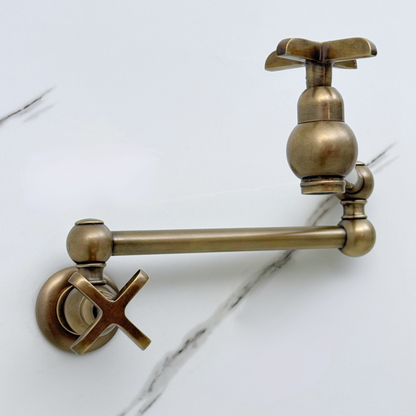Robinet de remplissage de casserole en nickel poli, robinet à pâtes mural en nickel massif