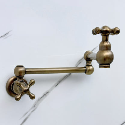 Robinet de remplissage de casserole en nickel poli, robinet à pâtes mural en nickel massif