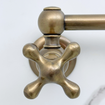 Robinet de remplissage de casserole en nickel poli, robinet à pâtes mural en nickel massif