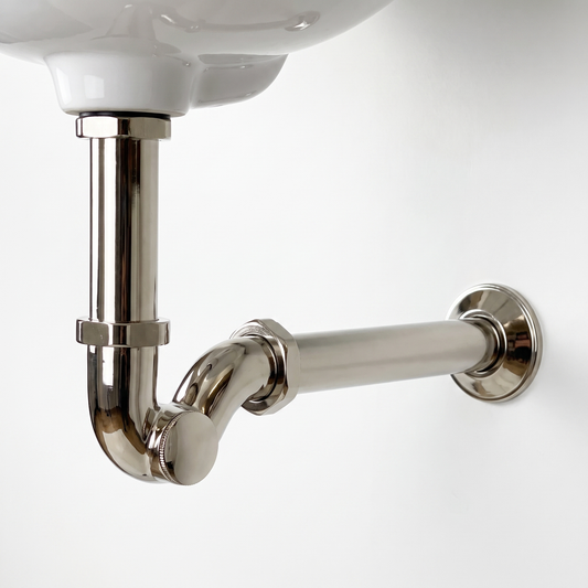 Polished Nickel Drain Pipe with P-Trap