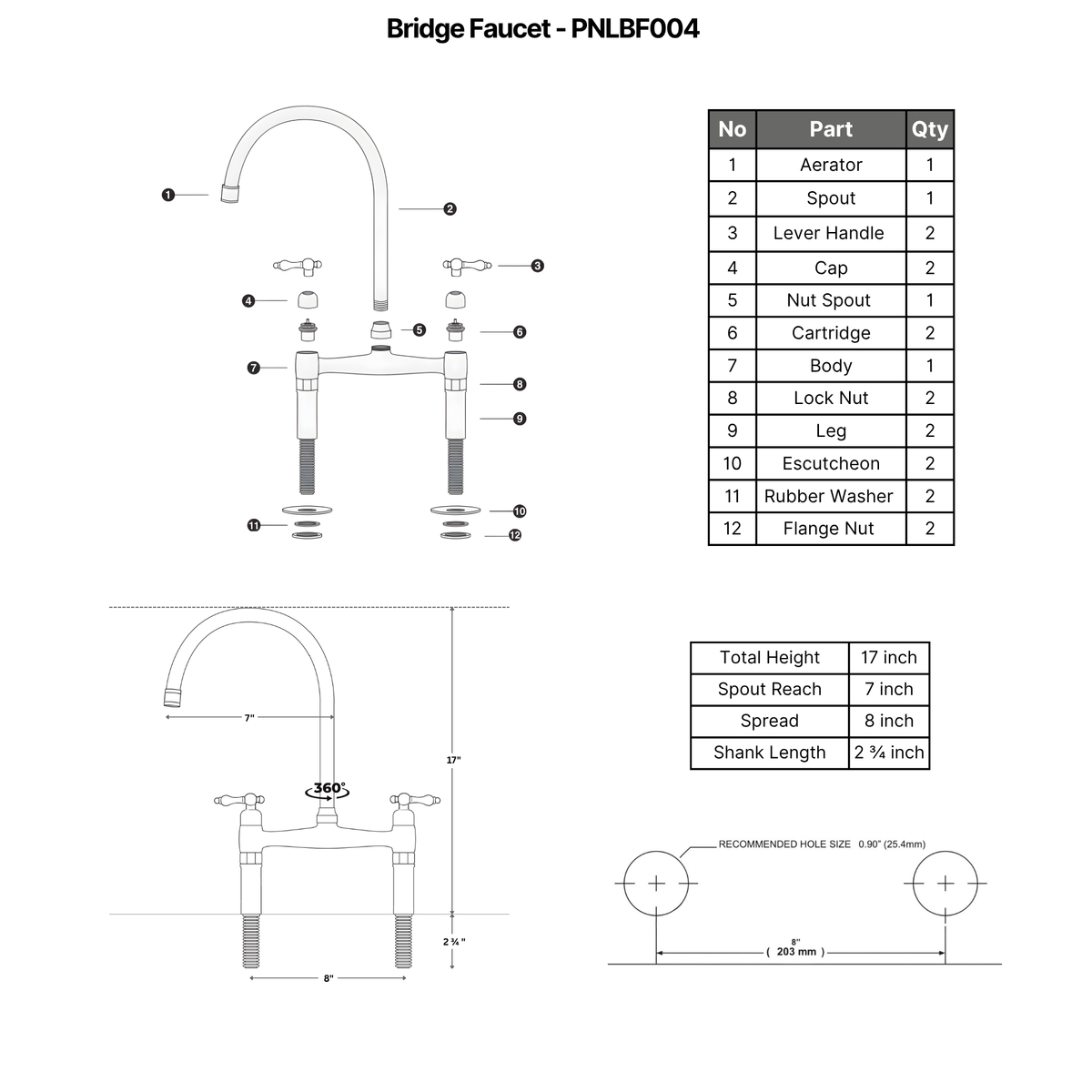 Polished Nickel Bridge Faucet with Lever Handles - Atlas
