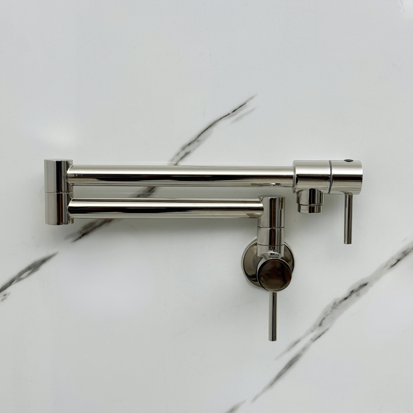 Polished Nickel Pot Filler, Solid Nickel Wall Mount Pasta Faucet