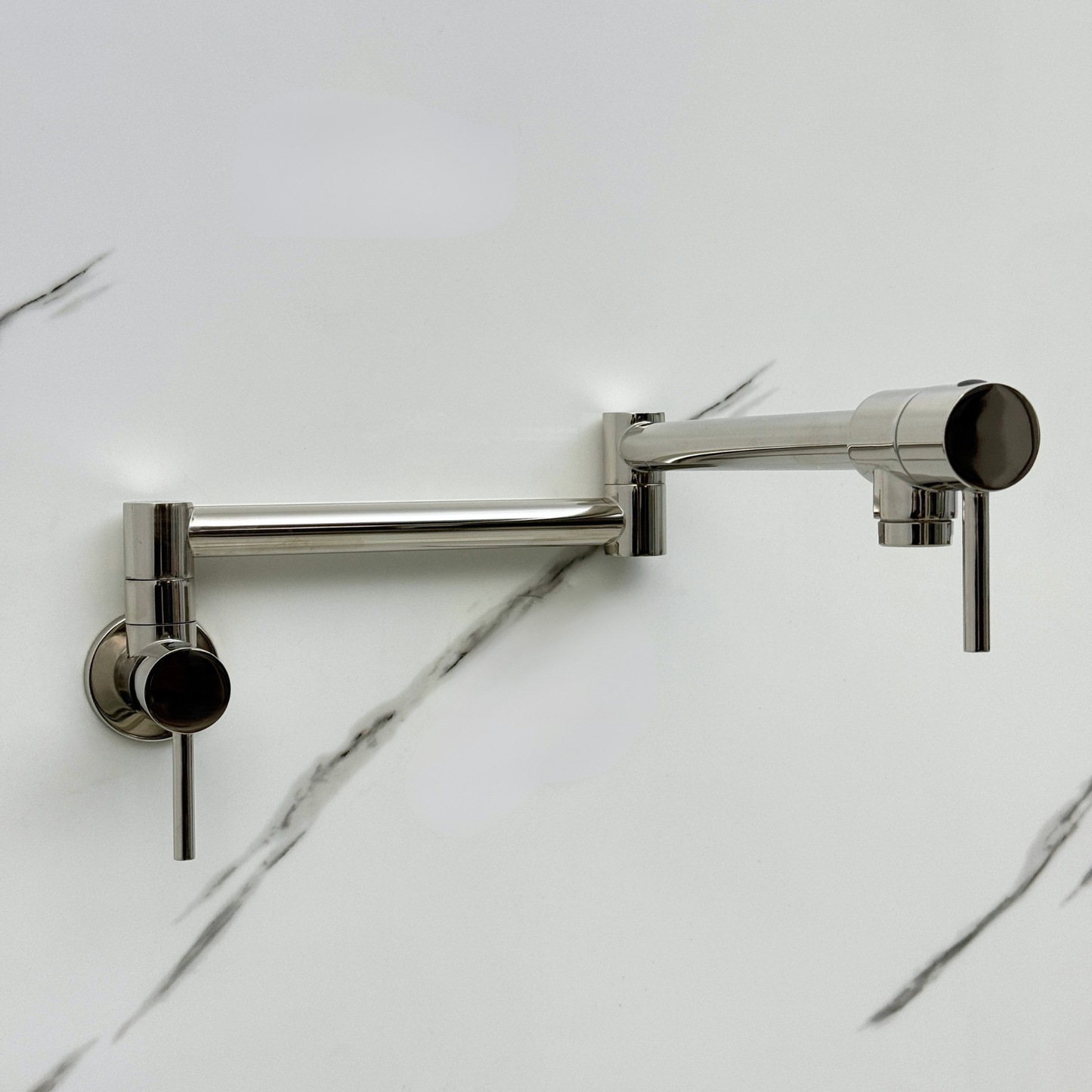 Polished Nickel Pot Filler, Solid Nickel Wall Mount Pasta Faucet
