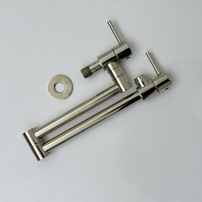Polished Nickel Pot Filler, Solid Nickel Wall Mount Pasta Faucet