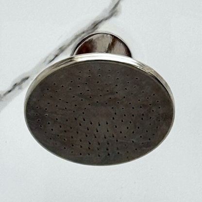 Polished Nickel Flat Rain Shower Head with Short Arm, Adjustable Nickel Shower Head