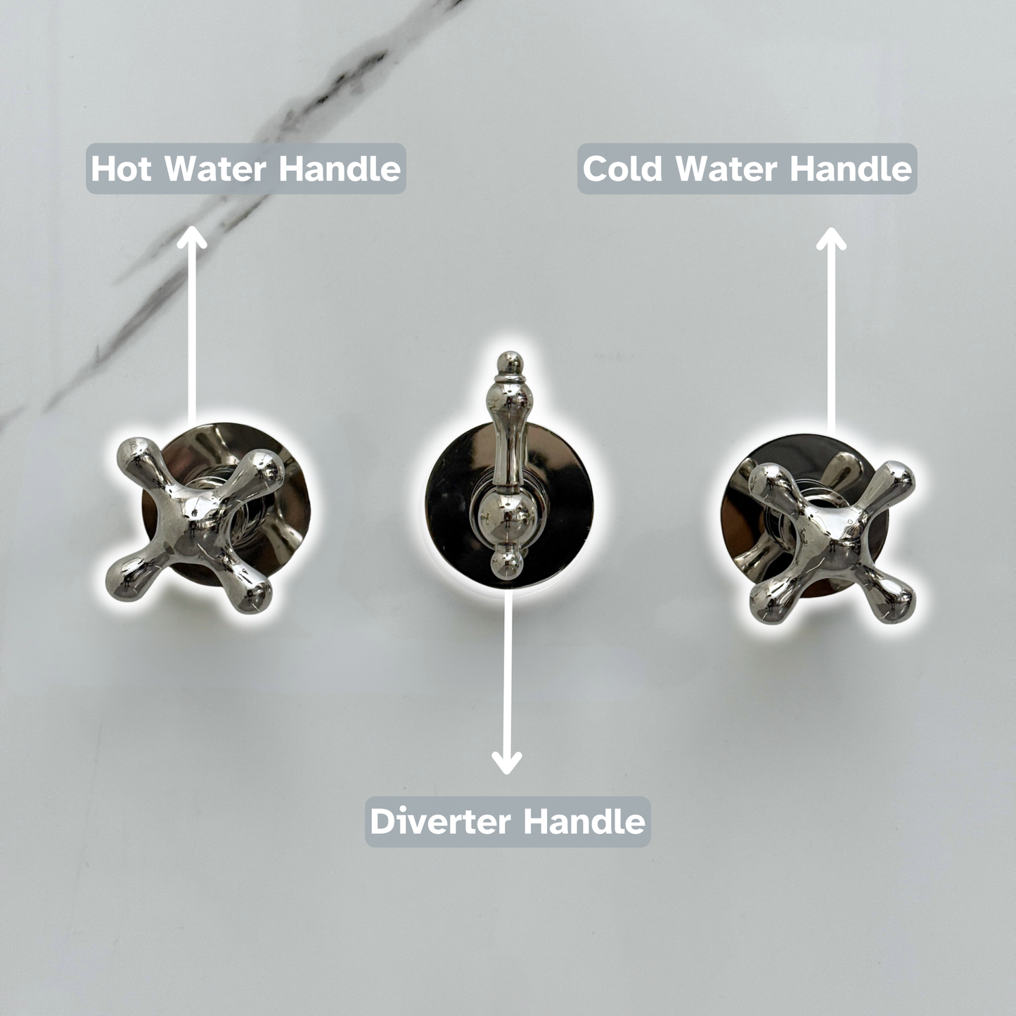 Polished Nickel Shower System with Adjustable Flat Round Rain Shower Head, Handheld Shower Head, Tub Filler and Cross Handles