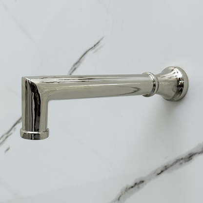 Polished Nickel Shower System with Adjustable Flat Round Rain Shower Head, Tub Filler and Cross Handles