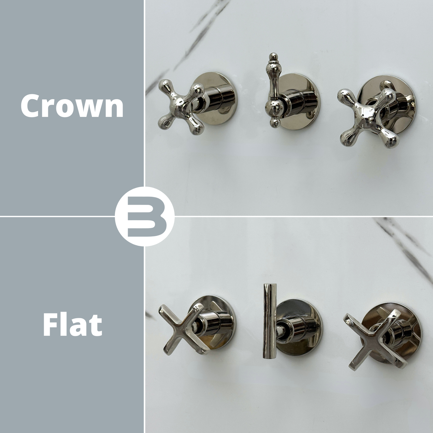 Polished Nickel Shower System with Round Rain Adjustable Shower Head, Handheld Shower Head and Cross Handles