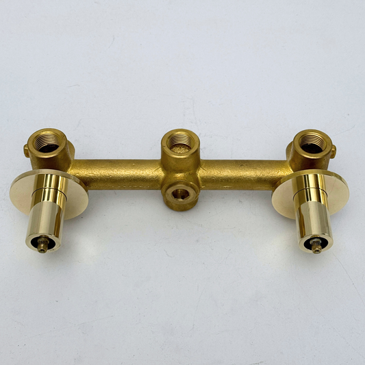 Solid Solid Brass 1 Way Valve, 2 Handles Bathroom Shower Valve