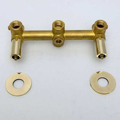 Solid Solid Brass 1 Way Valve, 2 Handles Bathroom Shower Valve