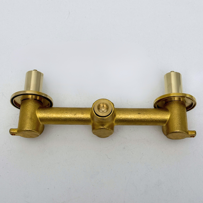 Solid Solid Brass 1 Way Valve, 2 Handles Bathroom Shower Valve