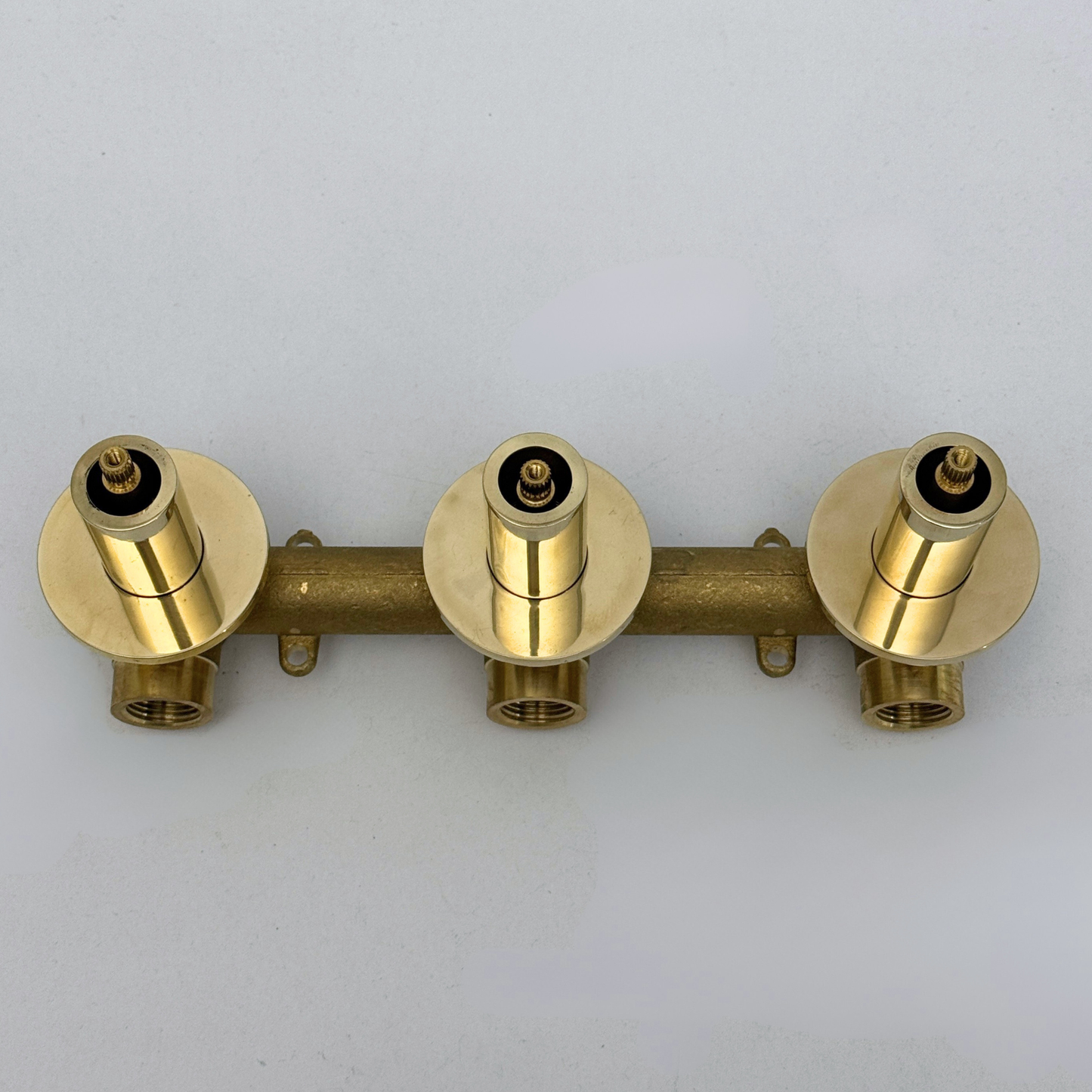 Solid Solid Brass 2 Way Valve, 3 Handles Bathroom Shower Valve