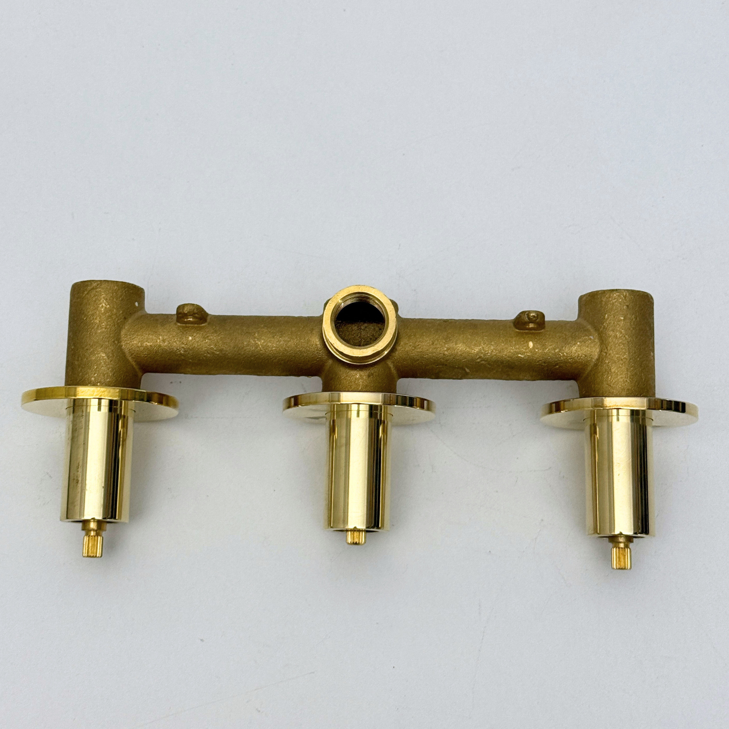 Solid Solid Brass 2 Way Valve, 3 Handles Bathroom Shower Valve