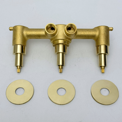 Solid Solid Brass 3 Way Valve, 3 Handles Bathroom Shower Valve