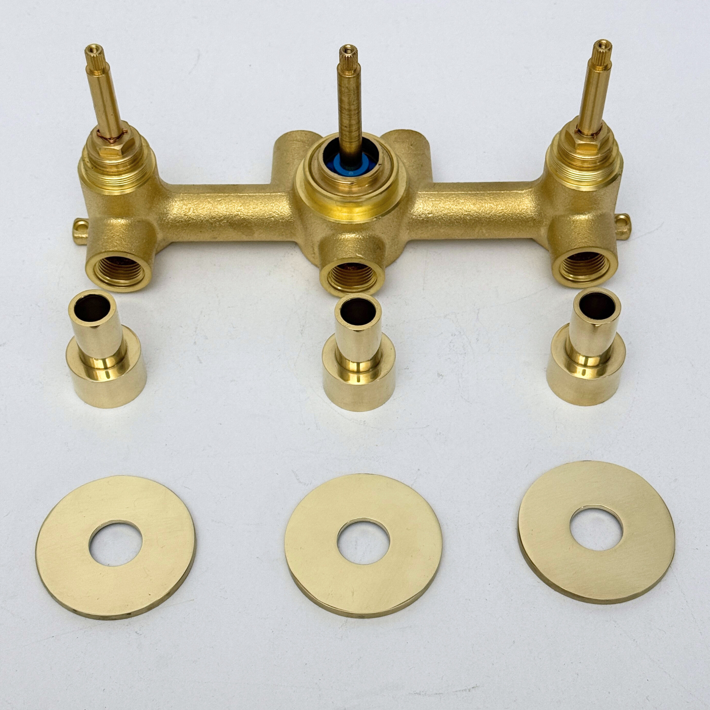 Solid Solid Brass 3 Way Valve, 3 Handles Bathroom Shower Valve