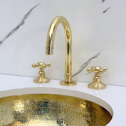 Dome - Unlacquered Brass Widespread Bathroom Faucet