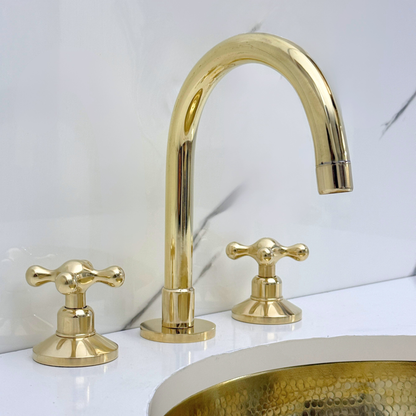 Dome - Unlacquered Brass Widespread Bathroom Faucet