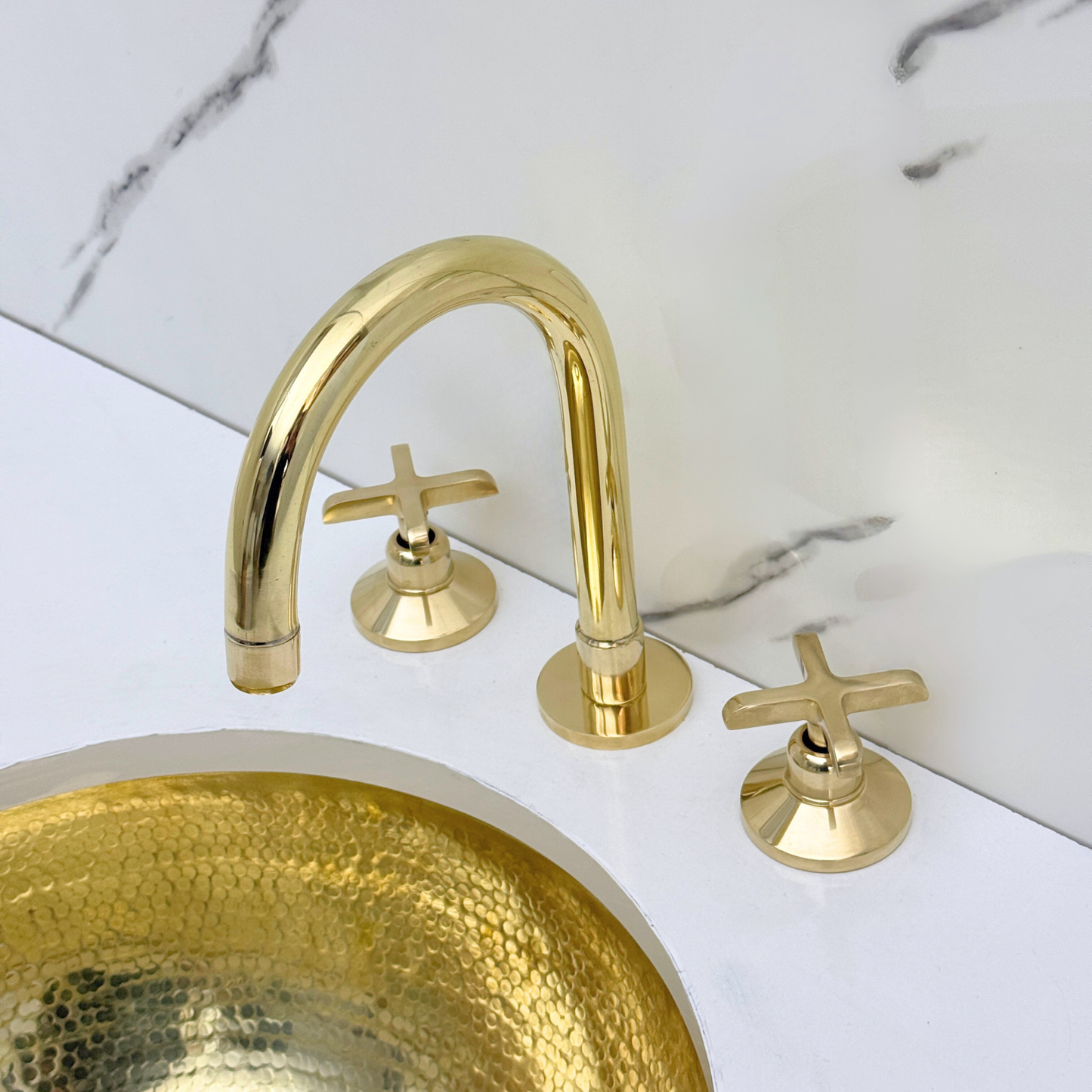 Dome - Unlacquered Brass Widespread Bathroom Faucet