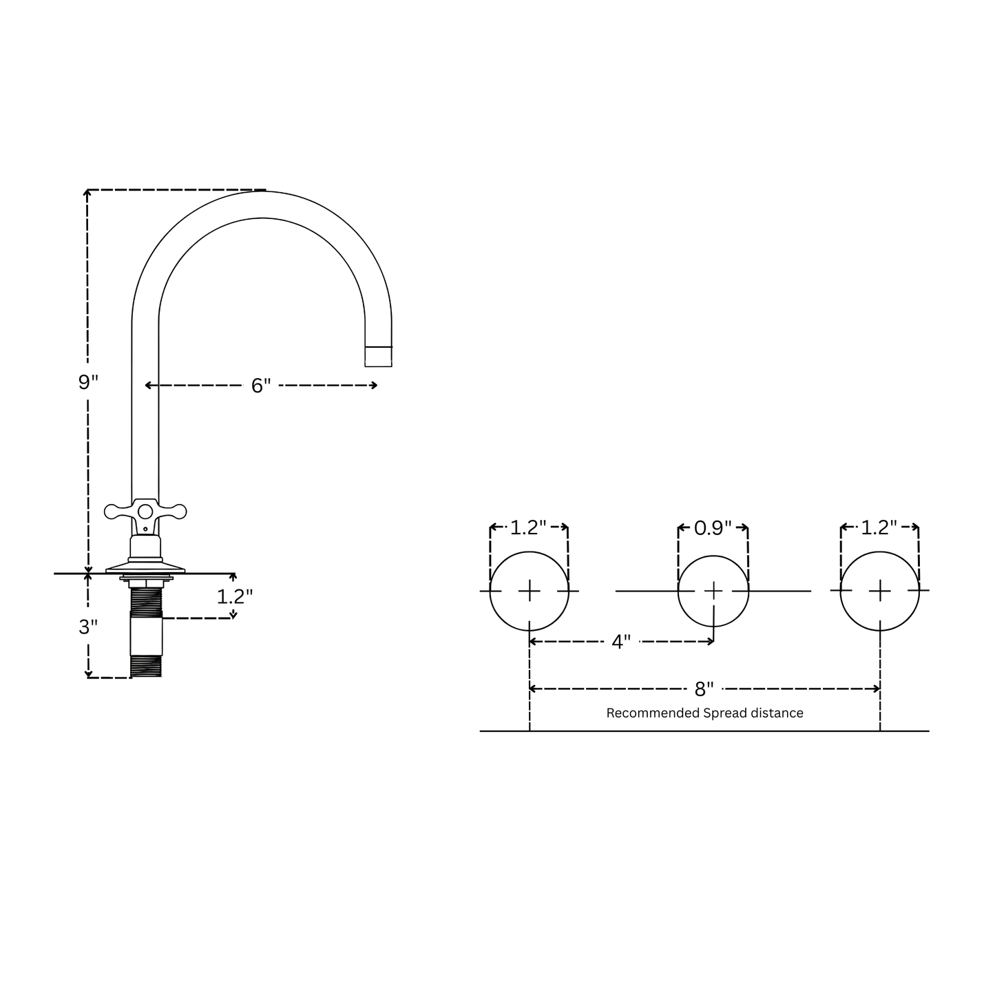Dome - Unlacquered Brass Widespread Bathroom Faucet