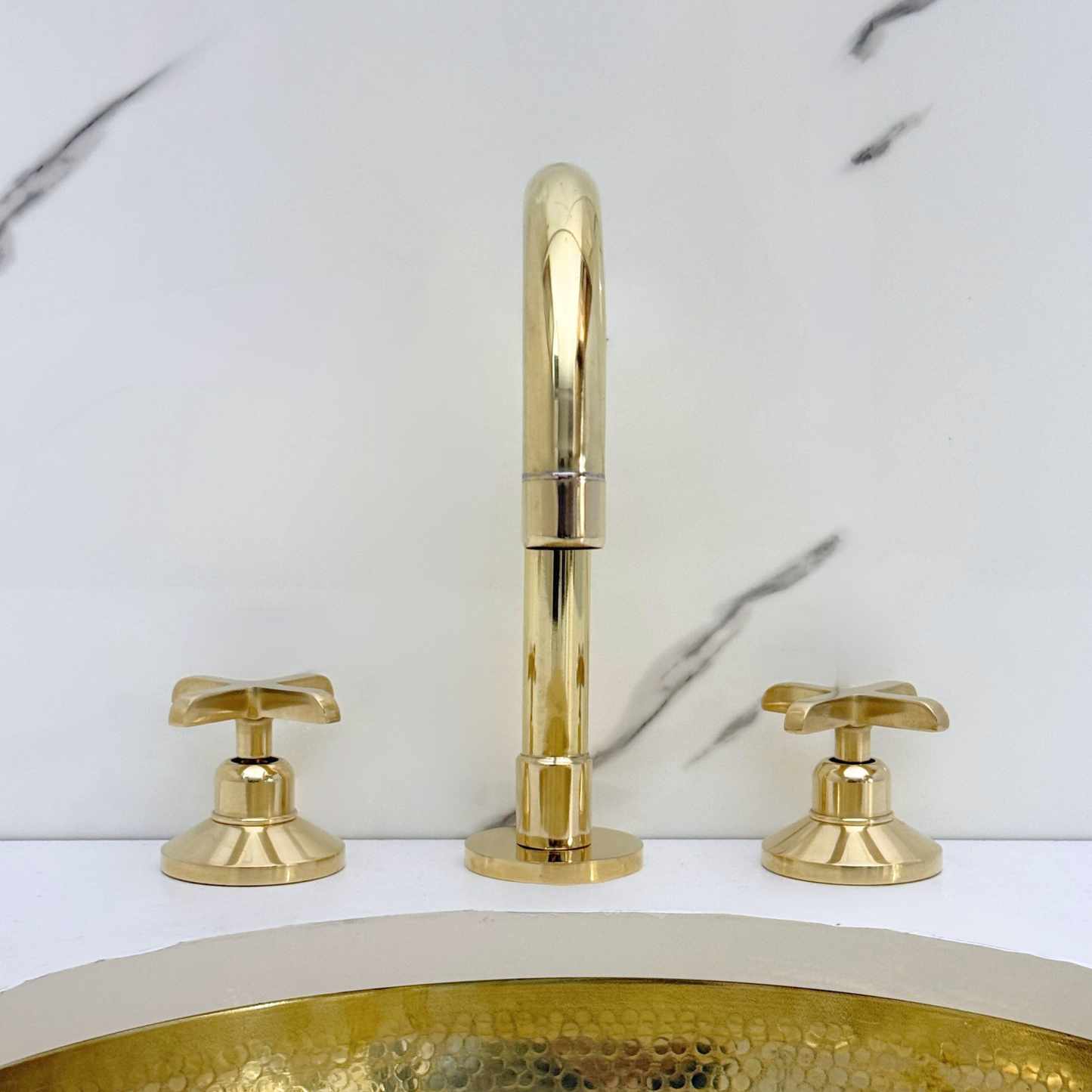 Dome - Unlacquered Brass Widespread Bathroom Faucet