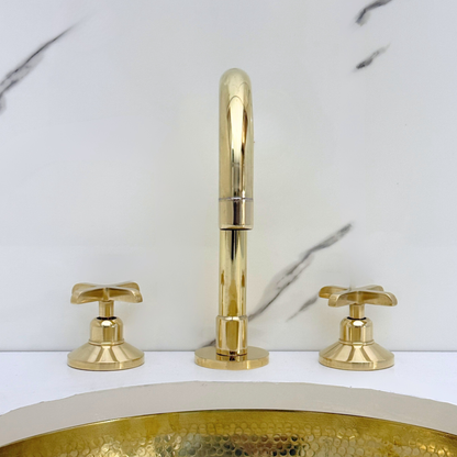 Dome - Unlacquered Brass Widespread Bathroom Faucet
