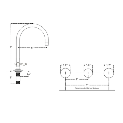 Unlacquered Brass Widespread Bathroom Gooseneck Sink Faucet With Lever Handles