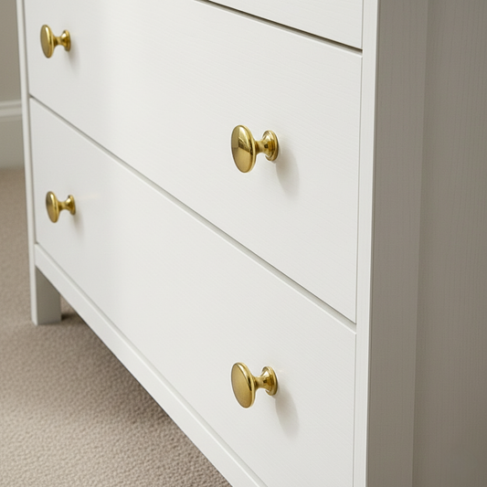 Unlacquered Brass Ball Cabinet Knob, Solid Brass Cabinets Knob, Brass Drawers Knob