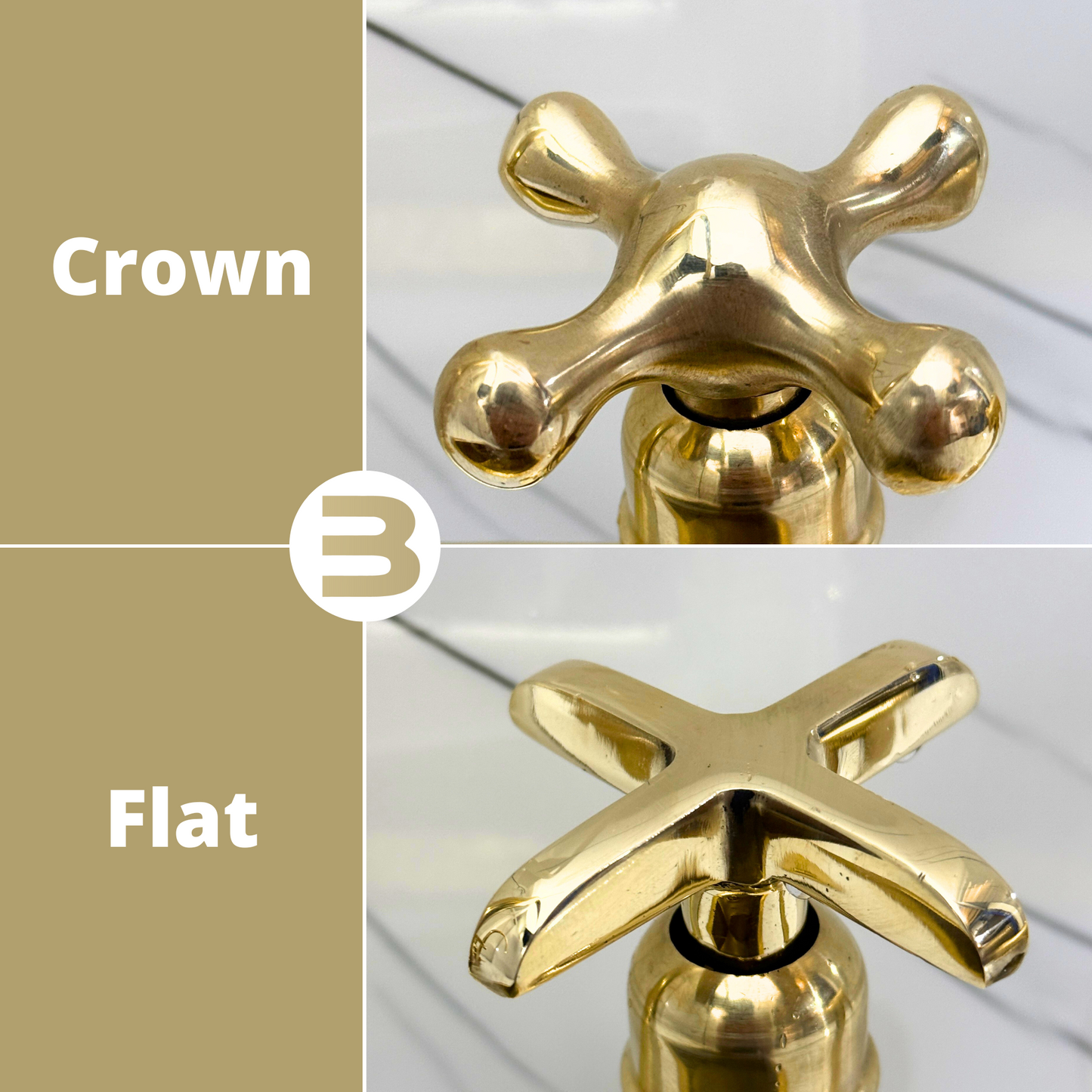Unlacquered Brass Classic Bridge Faucet with Sprayer, Cold Water Faucet and Cross Handles
