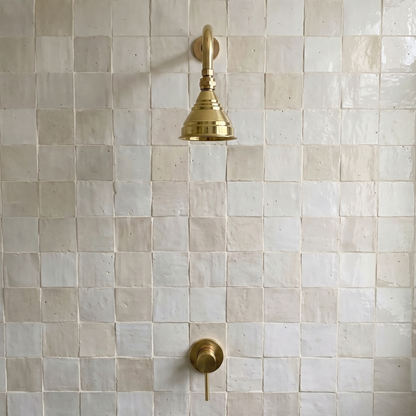 Unlacquered Brass Dome Rain Shower System with Straight arm